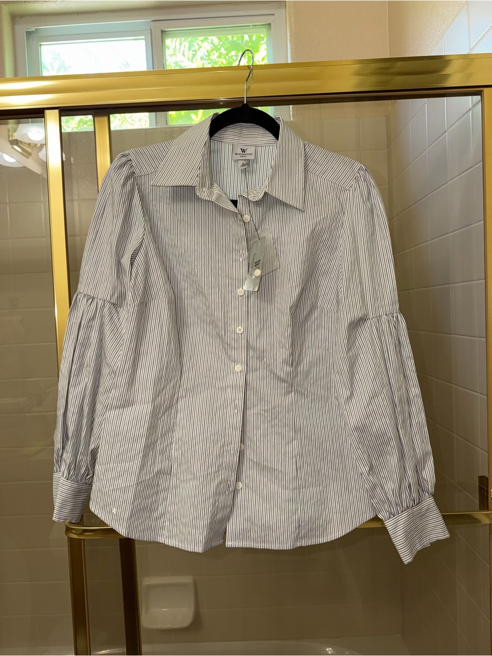 Worthington White Shirt with Black Pinstripes :)